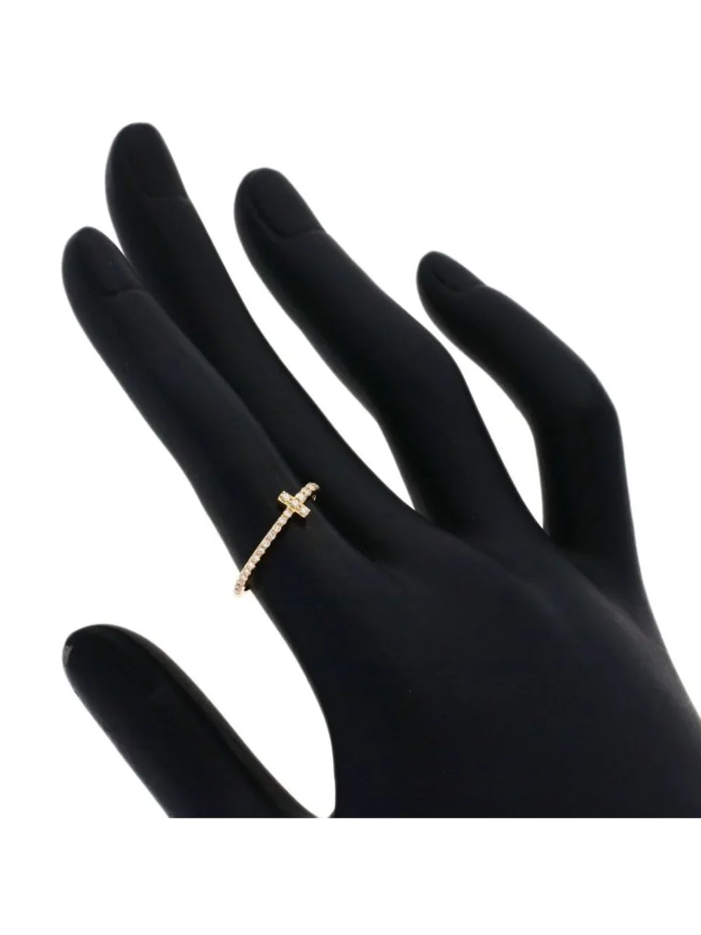 Tiffany & Co T Wire Full Circle Diamond Ring 18k Yellow Gold